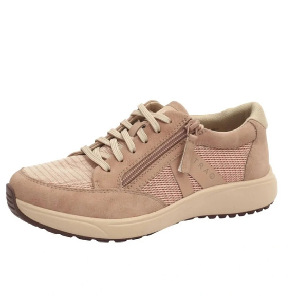 TRAQ by Alegria Womens Eazee (5602) Zipper Lace Sneaker- Adobe size 39 - Picture 2 of 10
